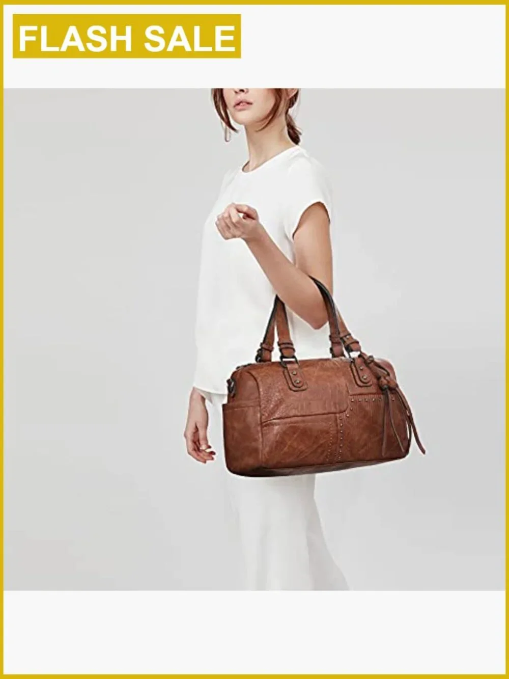 Large Vegan Leather Hobo Satchel Tote Shoulder Bag Purse Handbag